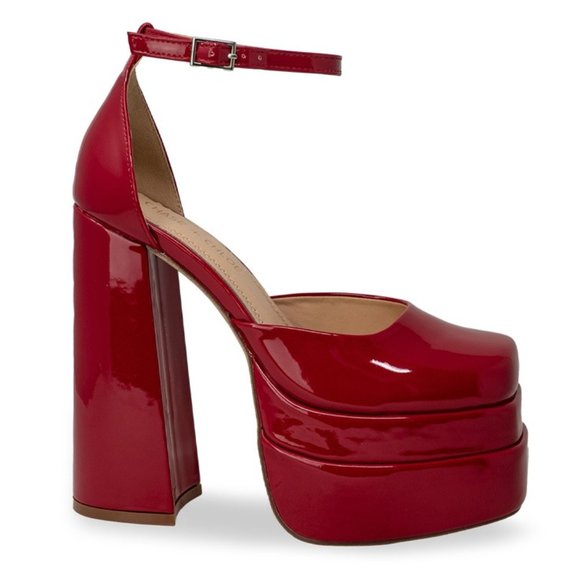 Chase + Chloe Shoes - Platform Chunky Heels for Women, with Block Heel and Ankle Strap Design